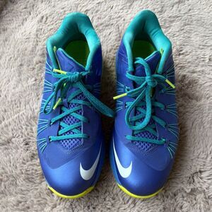 Nike Men's Size 10.5 Air Max Lebron 10 Low "Sprite" Blue & Green Basketball Shoe
